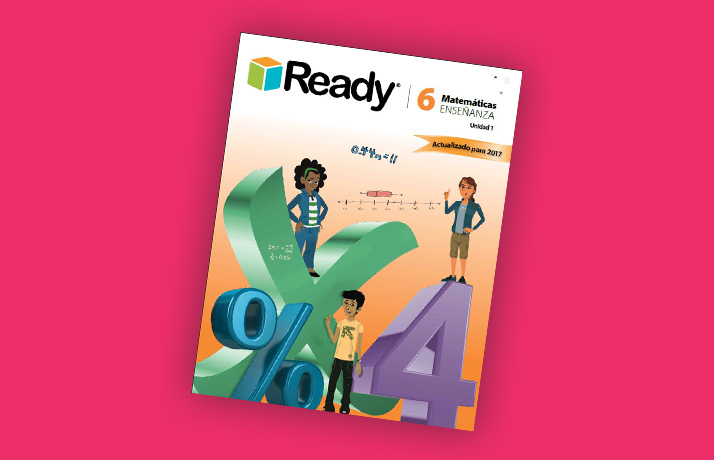 Book cover of Ready Common Core student book, volume 6. It has an X, a percent sign, and the number 4.