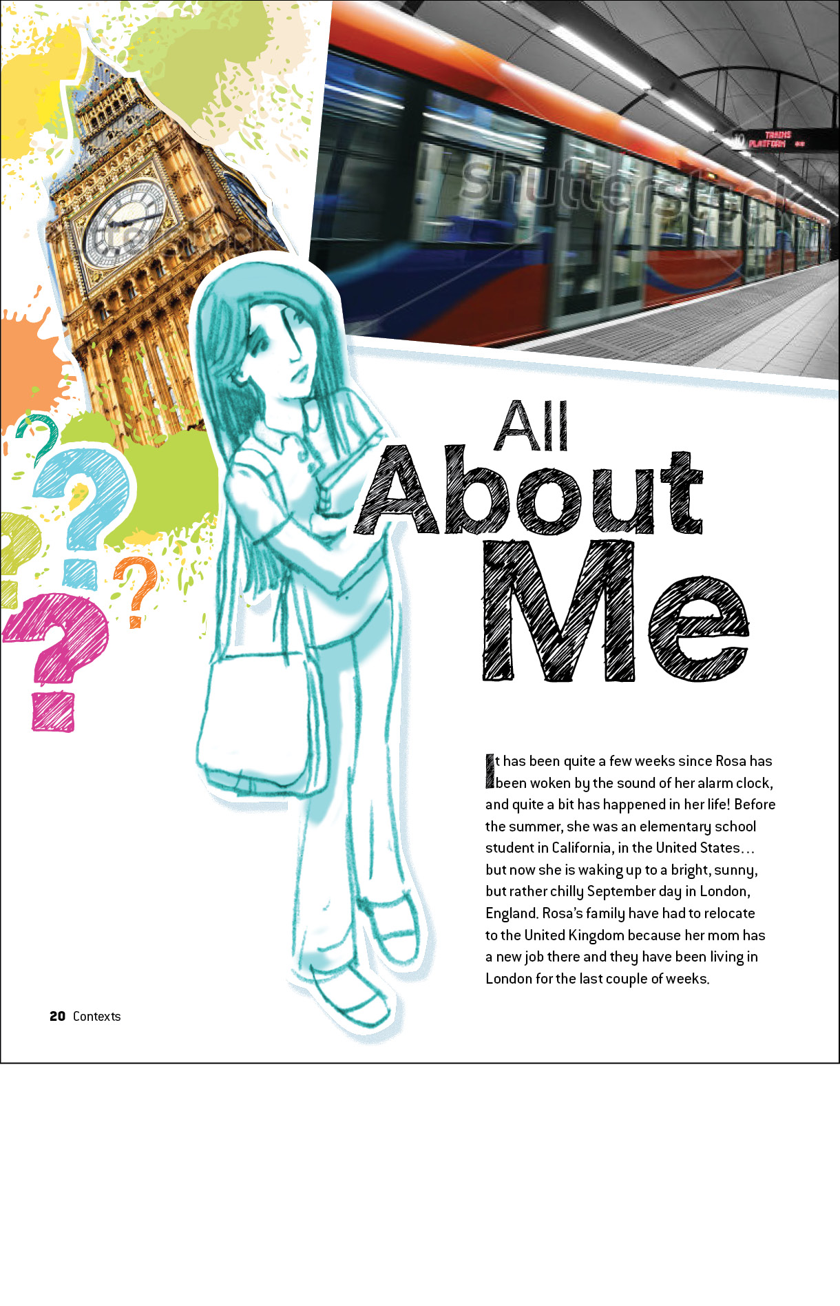 Sample student page from Language & Literature book called All About Me.