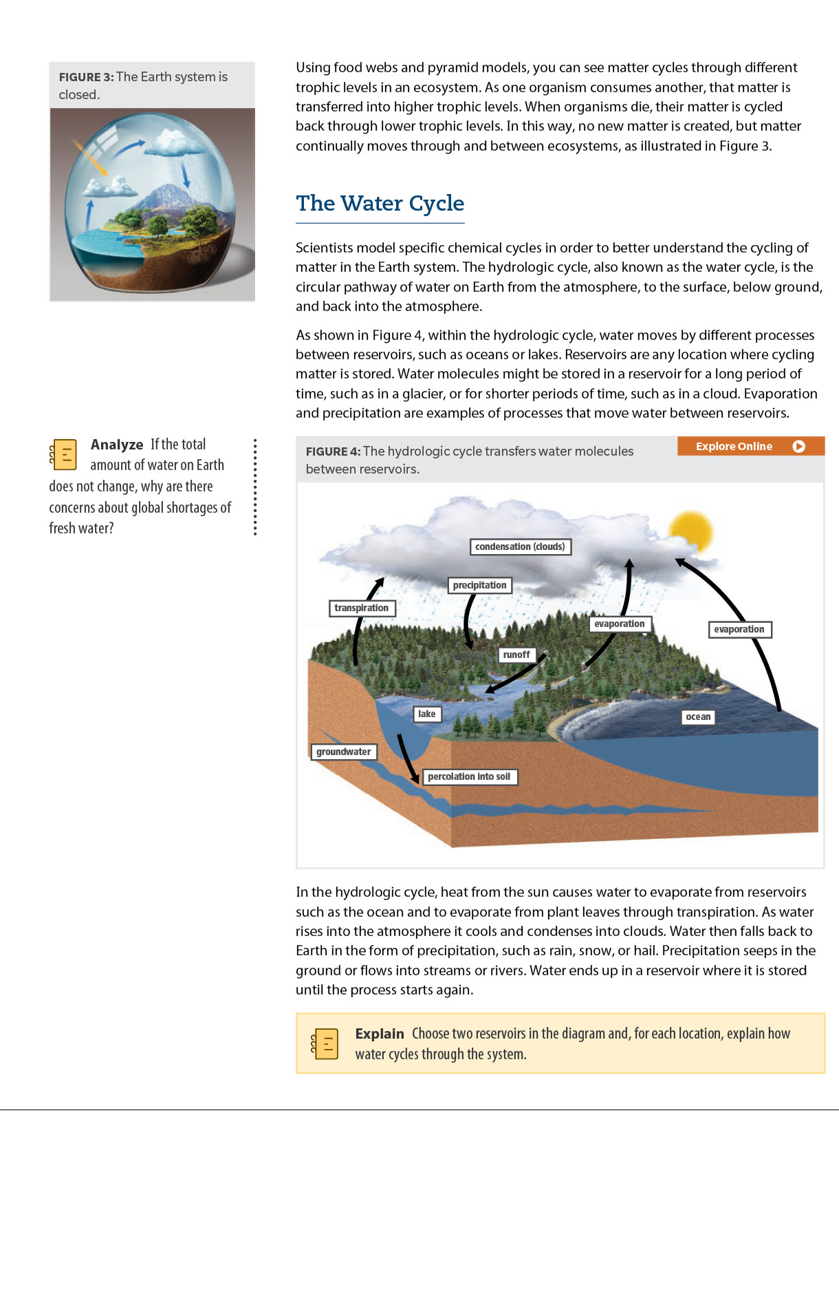 Sample biology page Dimensions Biology book about the water cycle.