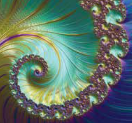 Wallpaper of Spiral showing beautiful peacock colors.